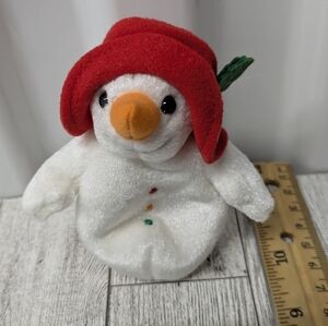 Ty Chilling Plush Snowman Bird Toy - Red, White, and Orange